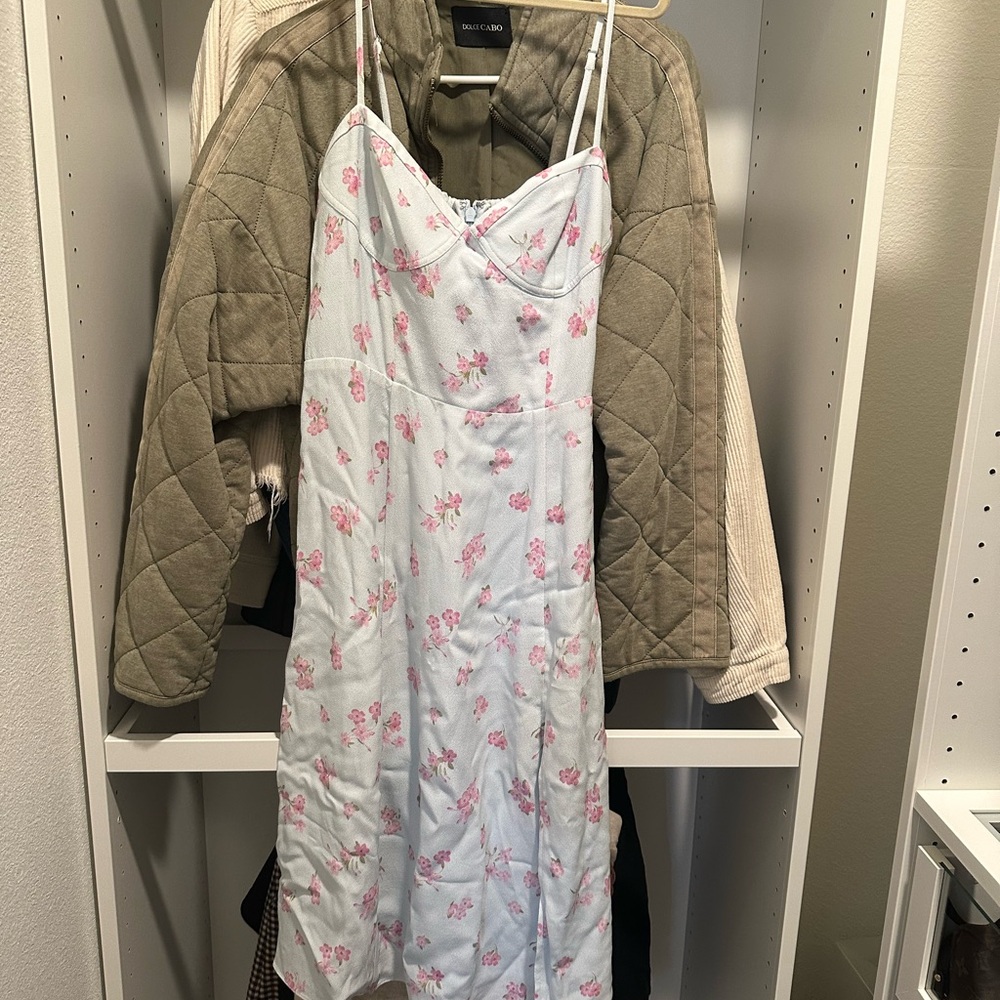 Sun-deh Blue and Pink Dress with slit